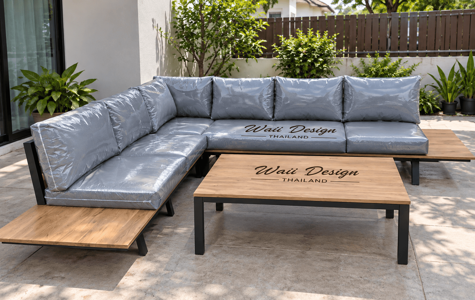 Luxury Patio Sectional with Waii Design Branding