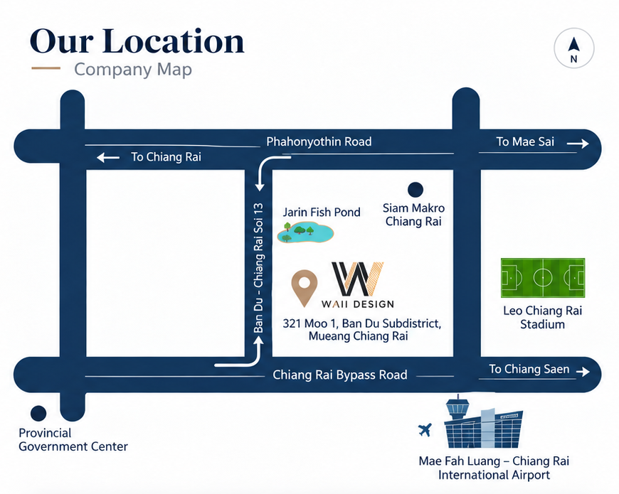 Waii Design location map Chiang Rai